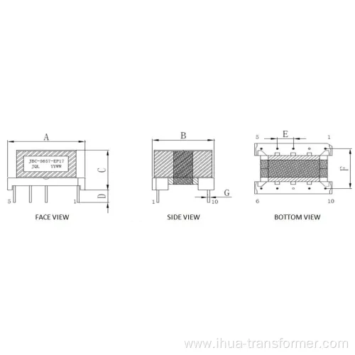 EP 17 high requency power supply transformer